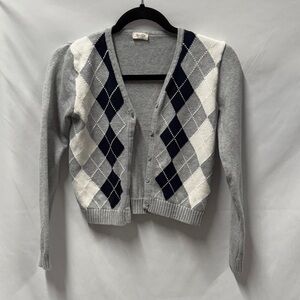 Brandy Melville / John Galt Gray and Navy Argyle Cardigan
